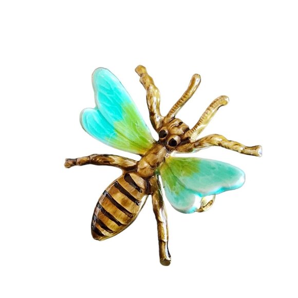 Vintage Dainty Enameled Fly/Bug Brooch (A1700) - Picture 1 of 4